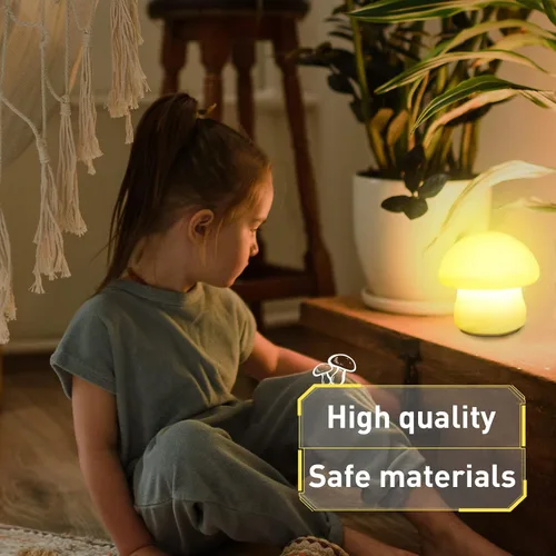 Miniatura 6 de Lámpara de Hongo, Luz Nocturna Recargable, Luz Nocturna LED Multicolor, Lámpara de Noche Regulable para Lactancia Materna, Lámpara de Silicona Suave