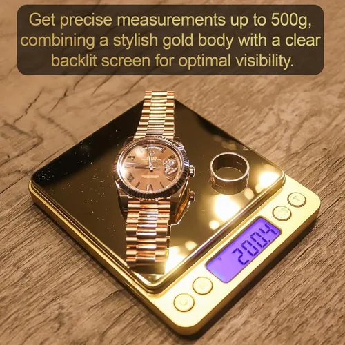 Miniatura 2 de Street Kingz Gold - Báscula digital para joyería, báscula de alimentos de alta precisión de 17.64 oz con conversión de unidades múltiples y conteo
