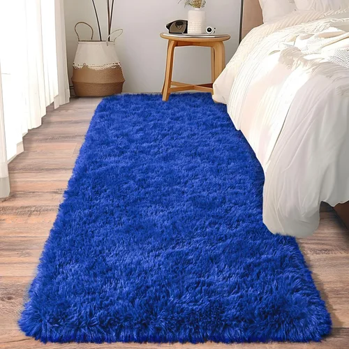 Miniatura 77 de Alfombras suaves para pasillos de dormitorio, nuevas, con parte inferior antideslizante mejorada, de 2 x 3, alfombra esponjosa y peluda verde