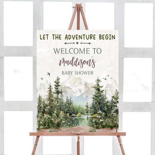 Miniatura 15 de Plantilla de letrero de bienvenida de baby shower de safari bohemio, letrero de baby shower de animales de selva editable, letrero de bienvenida