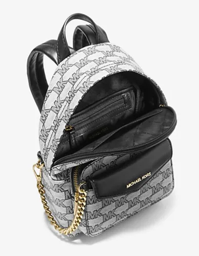 Miniatura 6 de Michael Kors Maisie XS 2IN1 Mochila Cartera Bolso Jacquard Cuero Negro