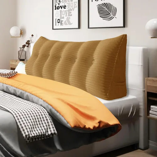 Miniatura 36 de Almohada de cuña gruesa de 14 libras tamaño King para cabecero, posicionador de cuerpo, almohada de lectura triangular para sentarse en la cama