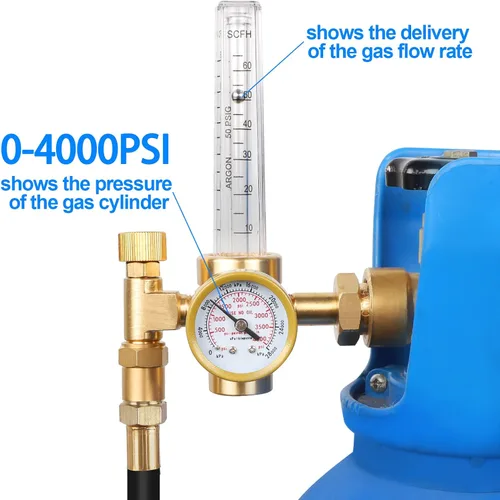 Miniatura 5 de BETOOLL Regulador de Argón - Regulador de Soldadura - Medidor de Flujo de Argón/CO2 MIG TIG Regulador de Gas con Manguera de Gas de 6.6 pies