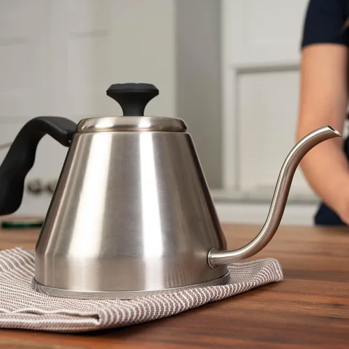 Miniatura 5 de London Sip RiteTemp - Hervidor de cuello de cisne con termómetro, boquilla fina, ideal para verter café, acero inoxidable cepillado, 40.6 fl oz