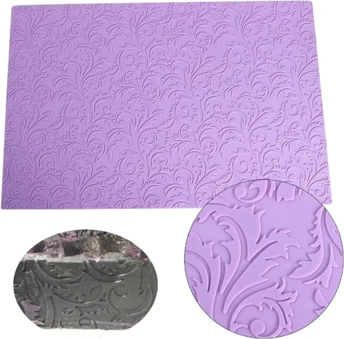 Miniatura 7 de 15 "hojas comestibles de azúcar hojas pastel de encaje silicona estera en relieve textura fondant impresión estera de encaje decoración molde goma