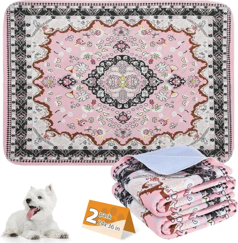 Miniatura 40 de KOOLTAIL Almohadillas lavables para orina de perros, paquete de 2 almohadillas de entrenamiento súper absorbentes reutilizables impermeables
