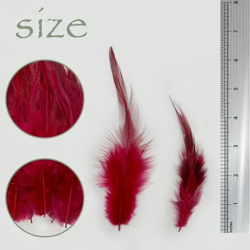 Miniatura 5 de 200 plumas rojas burdeos para manualidades, 5-7 pulgadas, pluma de gallo para atrapasueños, suministros de boda, hogar, fiesta, decoración, aretes
