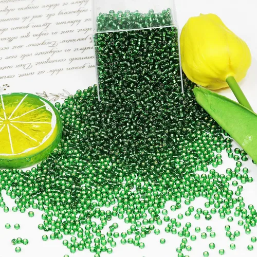 Miniatura 88 de Cuentas de semillas doradas transparentes de 4 mm al por mayor para hacer joyas, 110 gramos, aproximadamente 1600 piezas, cuentas de vidrio 6/0