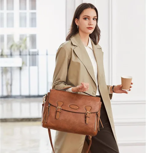 Miniatura 2 de OUKUPA Crossbody Messenger Bag For Women,Leather Briefcase Vintage Shoulder Laptop Handbag Satchel Computer Work Bag