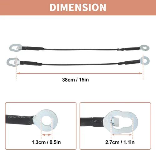 Miniatura 4 de No.657700C040/657700C050/657700C100 Cable de soporte para portón trasero Toyota Tundra 2004 2005 2006 Crew Cab Pickup Cable de elevación