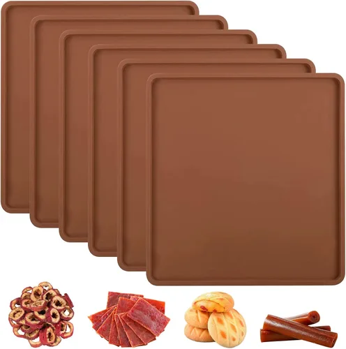 6 hojas deshidratadoras de silicona con borde para bandejas de 14 x 14 pulgadas, revestimiento de bandeja de silicona antiadherente para