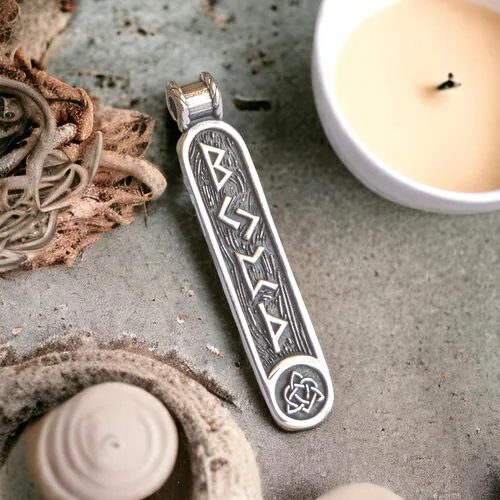 Miniatura 17 de Viking Rune Formula Pendant Necklace for Men Women - 925 Sterling Silver - Norse Nordic Celtic Jewelry - Runes Protection Amulet - Matching