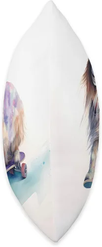 Miniatura 2 de Skateboarding Goat Adventurous Goat On Skateboard Monopatín de cabra, animal, almohada deportiva, 16x16, multicolor