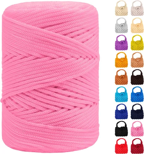 Miniatura 17 de Cordón de macramé de poliéster de 0.118 in x 185 yardas, cordón trenzado de macramé, bolsa de ganchillo, hilo de poliéster para ganchillo, bolsa