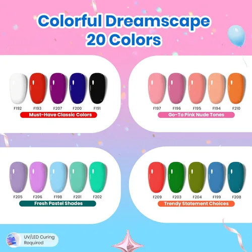Miniatura 2 de Kit de Esmalte de Uñas en Gel Beetles con Luz UV - Juego de 31 Esmaltes de Uñas en Gel de Color Popular con Base y Capa Superior Mate y Brillante