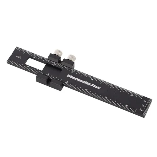 Miniatura 4 de Regla de carpintería, regla de tope deslizante de aleación de aluminio para medición de taller (6 pulgadas)