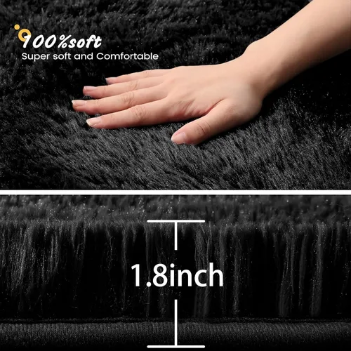 Miniatura 7 de Alfombras suaves para dormitorio, sala de estar, alfombra mullida de felpa de 9 x 11 pies, alfombra peluda que no desprende para guardería