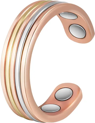 Miniatura 14 de Anillos de cobre para mujer, anillo magnético ajustable de cobre puro (FUTI)