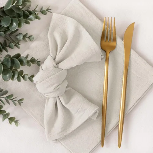 Miniatura 4 de Socomi Servilletas de tela beige de verano, lavables, reutilizables, a granel, de lino, algodón, juego de 4 servilletas de 17 x 17 pulgadas