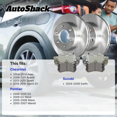 Miniatura 2 de AutoShack - Rotores de freno delantero de cerámica, repuesto para Pontiac G3 Wave5 Suzuki Swift+ Chevrolet Spark EV 2004-2011 Aveo 2006-2011 Aveo5