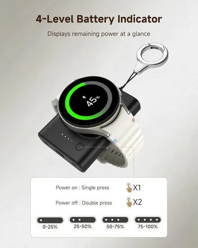 Miniatura 4 de Cargador portátil para Samsung Galaxy Watch 8/8 Classic/Ultra/7, cargador de 1800mAh para Samsung Watch FE/6/6 Classic/5/5 Pro/4/4 Classic/3/Active