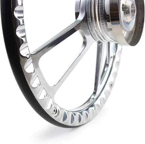 Miniatura 3 de 14" foreversharp Billet Aluminio Negro Mitad Wrap muscular Volante
