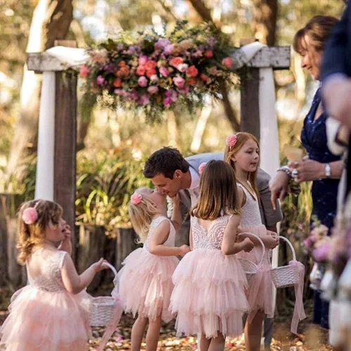 Miniatura 6 de Topmaker Vestido de niña de flores sin espalda acampanado de encaje