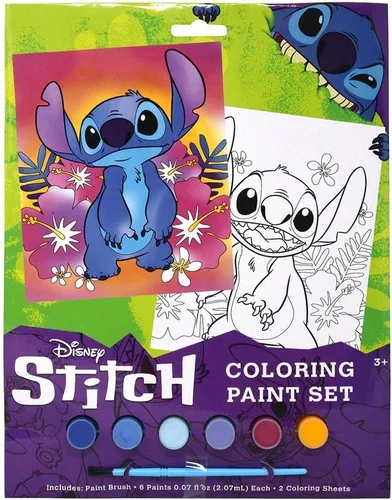 Disney Stich - Juego de pintura para colorear – Juego de arte infantil de la película Lilo y Stitch de Disney, incluye juego de 6 pinturas