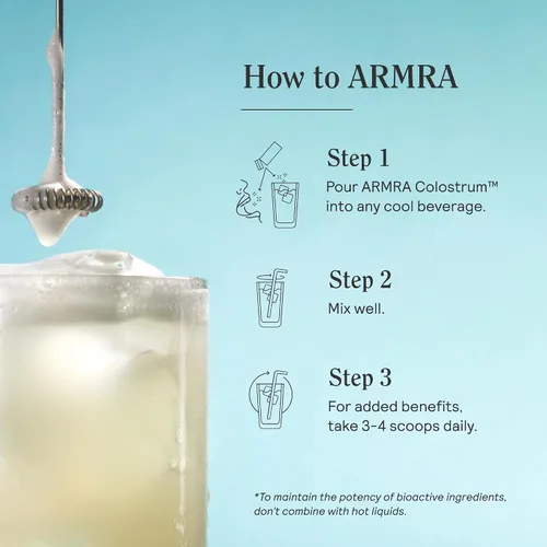 Miniatura 7 de ARMRA Colostrum™ Polvo premium, alimentado con hierba, salud intestinal, hinchazón, inmunidad para la piel y el cabello, contiene más de 400