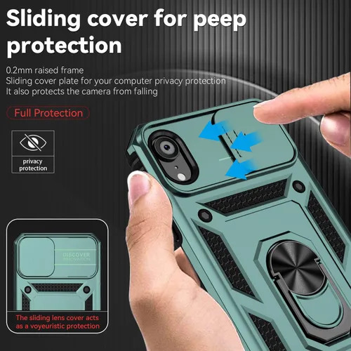 Miniatura 4 de Funda para iPhone XR con cubierta para lente de cámara, protector de pantalla HD, doble capa [protección contra caídas de grado militar de 15 pies]