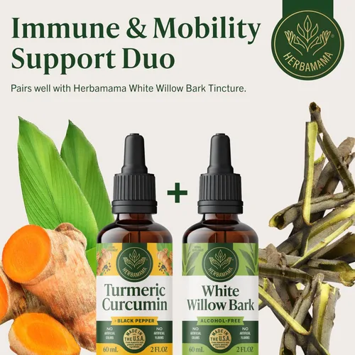 Miniatura 10 de HERBAMAMA Suplemento de curcumina de cúrcuma – Cúrcuma con pimienta negra – Vegano, sin OMG, sin alcohol y azúcar, suministro para 28 días