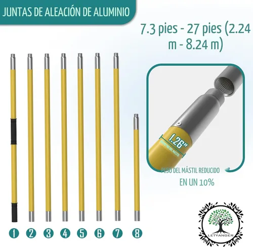 Miniatura 4 de Sierras de poste para podar árboles, podadoras extensibles de 7.3 a 27 pies, podadora de mango largo, hoja de acero afilada y tijeras para recortar