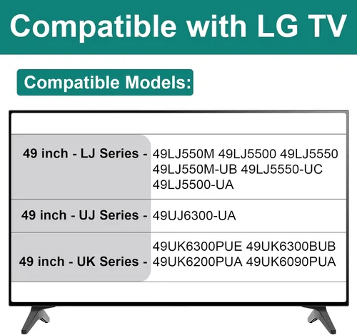 Miniatura 2 de Soporte base para patas de TV LG, repuesto para soporte de TV LG de 49 pulgadas 49LJ550M 49LJ5500 49LJ5550 49LJ550M-UB 49LJ5550-UC 49LJ5500-UA