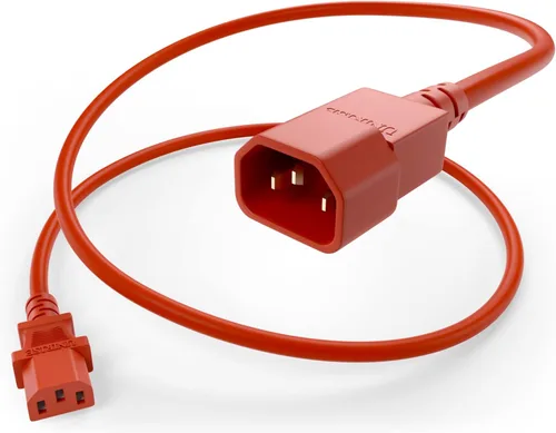 Miniatura 16 de UNC Cable de alimentación PDU C13 a C14, 1.5 pies, paquete de 20 unidades, negro, 10 amperios, SJT 250V, certificación UL, cable de extensión IEC
