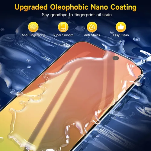 Miniatura 7 de Paquete de 2 protectores de pantalla de privacidad compatibles con iPhone 17 Pro Max, película de vidrio antiespía degradado rojo a verde, Colorido