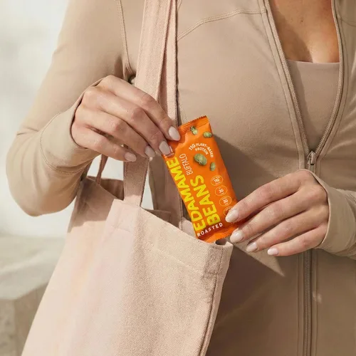 Miniatura 8 de Rēl Snacks - Edamame tostado al estilo Buffalo – Snack alto en proteínas y bajo en carbohidratos (11g de proteína por porción) – Apto para dieta