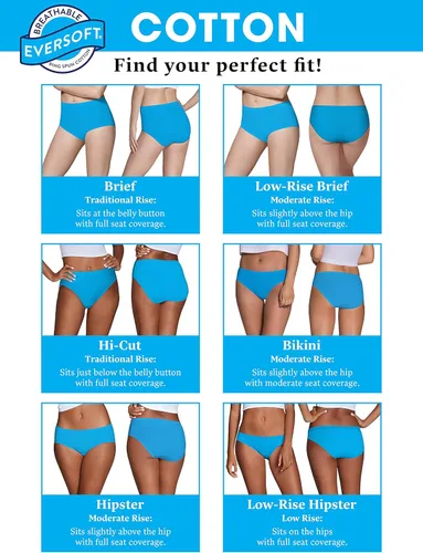 Miniatura 4 de Fruit of the Loom - Calzones Eversoft de algodón para mujer, sin etiquetas y transpirables