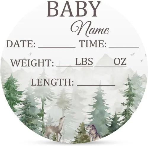 Miniatura 13 de Letrero de anuncio personalizado para recién nacido, letrero de anuncio de nombre de bebé para hospital, regalos de baby shower, para niñas recién