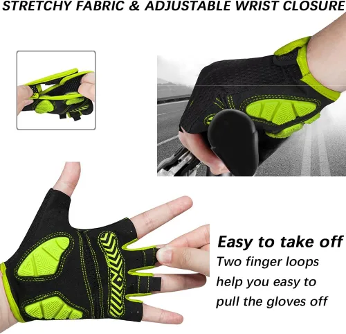 Miniatura 4 de MOREOK Guantes de ciclismo para hombresmujeres-almohadilla de gel de 0.197 in Guantes de ciclismo de medio dedo para ciclismo, levantamiento