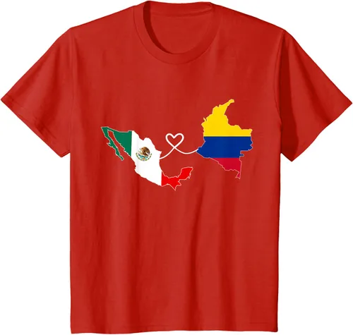 Miniatura 3 de Camiseta Half Colombian Half Mexican Flag Map DNA Mexico Colombia