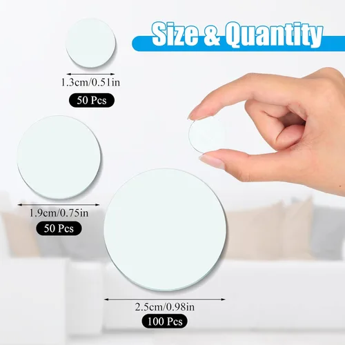 Miniatura 2 de Kigley 200 piezas de espejos redondos pequeños para manualidades, piezas de espejo mini mosaico, azulejos de mosaico para manualidades y proyectos