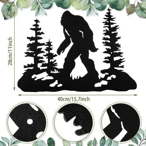Miniatura 2 de Demissle Bigfoot Sasquatch Regalo Decoración Bigfoot Arte de Pared Big Foot Letrero Regalo para Hombres 15.7 x 11 Pulgadas Letrero de Metal