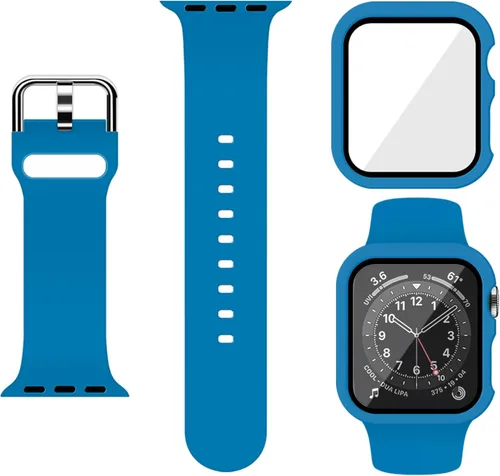 Miniatura 23 de Correa Deportiva de Silicona y Estuche con Protector de Pantalla para Apple Watch Series 11, Series 10, Series 9, Series 8, Series 7, Series 6 SE