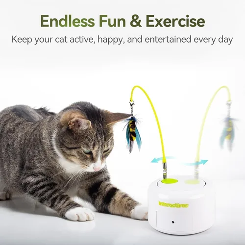 Miniatura 6 de ALL FOR PAWS Juguete interactivo para gatos, juguetes automáticos para gatos con insectos voladores para gatos aburridos de interior, juguetes