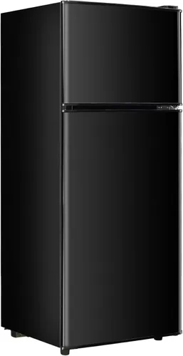 Miniatura 14 de Refrigerador dormitorio con congelador, refrigerador pequeño de 3.45 pies cúbicos con congelador para apartamento, temperatura ajustable de 7