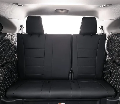 Miniatura 5 de EKR Highlander Fundas de asiento para SUV, Toyota Highlander 2020 2021 2022 2023 2024 2025 2026, 2ª fila 40/60 dividida, fundas de asiento de Negro