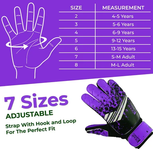 Miniatura 19 de Guantes de portero de fútbol para niños y jóvenes, guantes de portero de fútbol con agarres fuertes Verde