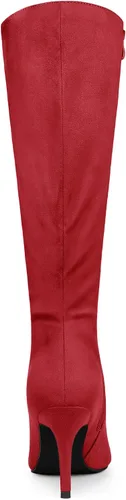 Miniatura 4 de Allegra K Botas altas hasta la rodilla con tacón de aguja puntiagudo para mujer
