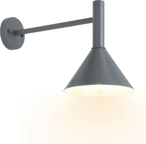 Miniatura 10 de Lámpara de granero de cuello de cisne negro satinado de 19 pulgadas con brazo de extensión largo de 15 pulgadas, aplique de pared de granja