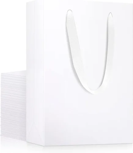 Miniatura 25 de EUSOAR Bolsas de compras de papel con asas, paquete de 25 bolsas pequeñas de papel kraft de 5.9 x 2.3 x 7.8 pulgadas, bolsa de mercancía